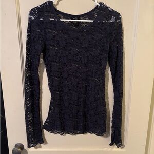 Rue21 Blue Fitted Long Sleeve Blouse